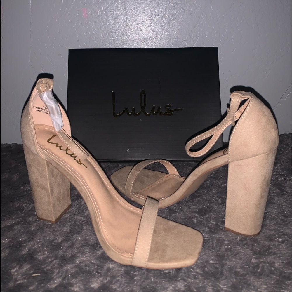 Lulu Brand Nude Heels
